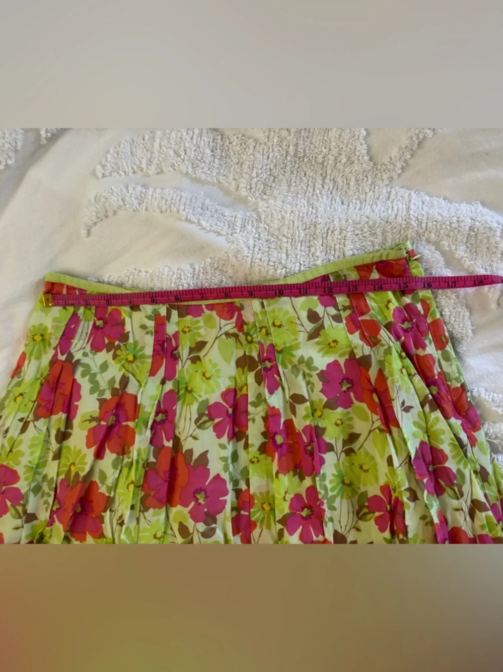 Liz Claiborne Bright Floral Circle Skirt in Lime & Pink - Picture 15 of 16